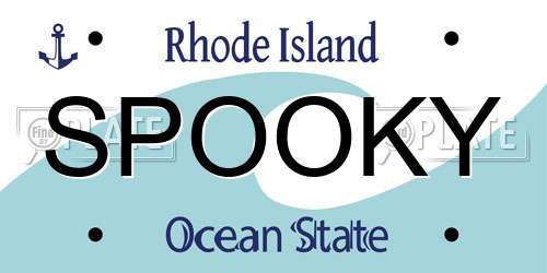 SPOOKY Rhode Island License Plate