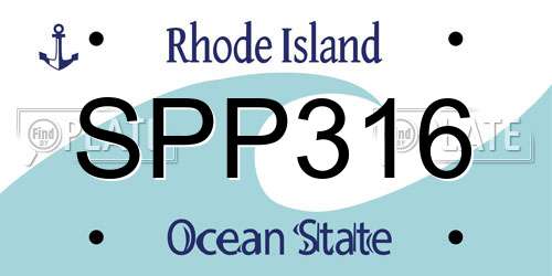 SPP316 Rhode Island License Plate
