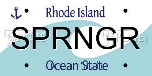 SPRNGR Rhode Island License Plate