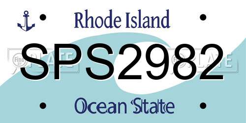 SPS2982 Rhode Island License Plate
