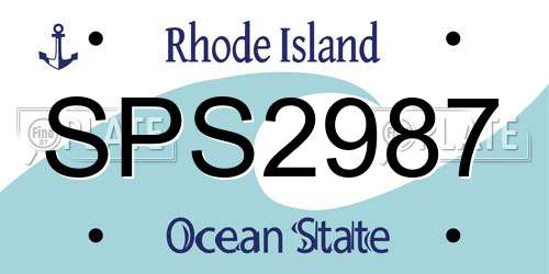 SPS2987 Rhode Island License Plate