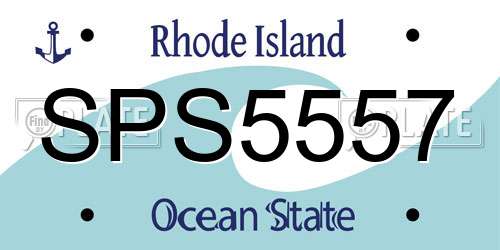 SPS5557 Rhode Island License Plate