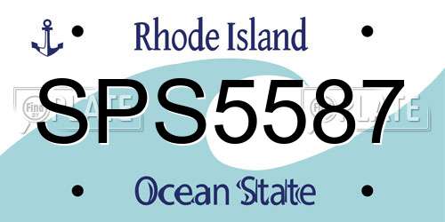 SPS5587 Rhode Island License Plate