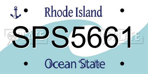 SPS5661 Rhode Island License Plate