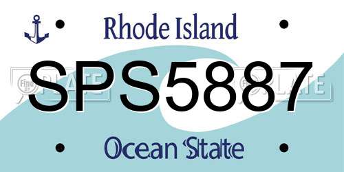 SPS5887 Rhode Island License Plate