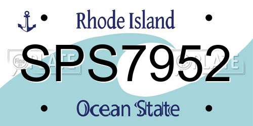 SPS7952 Rhode Island License Plate