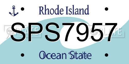 SPS7957 Rhode Island License Plate
