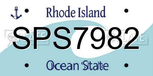 SPS7982 Rhode Island License Plate