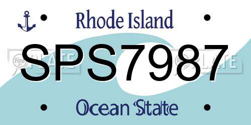 SPS7987 Rhode Island License Plate