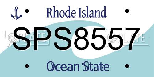 SPS8557 Rhode Island License Plate