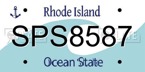 SPS8587 Rhode Island License Plate