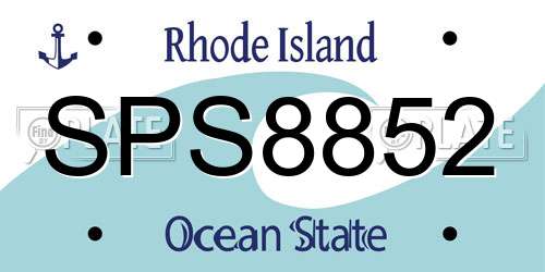 SPS8852 Rhode Island License Plate