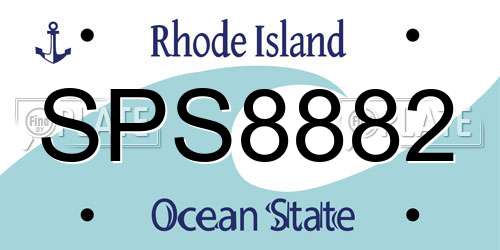 SPS8882 Rhode Island License Plate