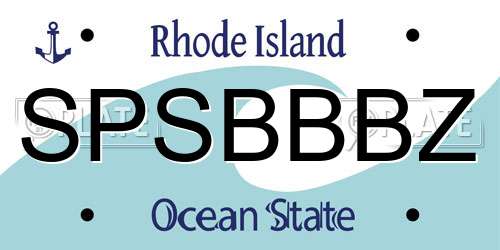 SPSBBBZ Rhode Island License Plate
