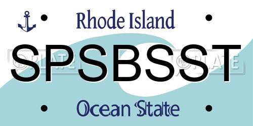 SPSBSST Rhode Island License Plate