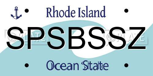 SPSBSSZ Rhode Island License Plate