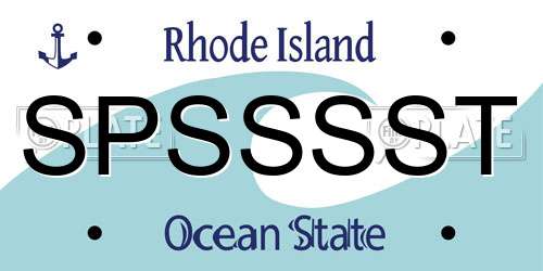 SPSSSST Rhode Island License Plate