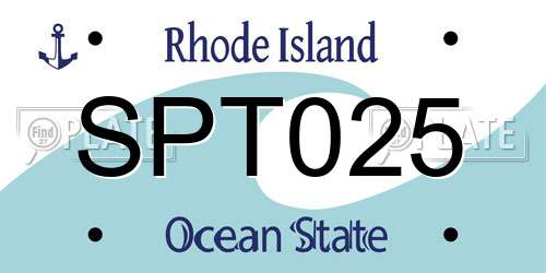 SPT025 Rhode Island License Plate