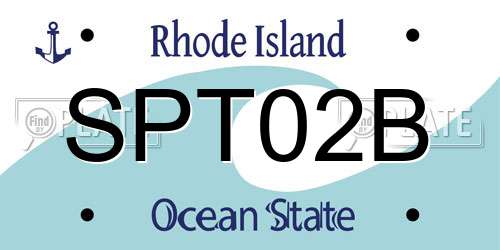 SPT02B Rhode Island License Plate