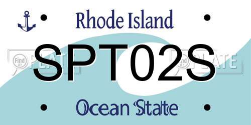 SPT02S Rhode Island License Plate