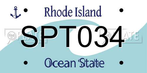 SPT034 Rhode Island License Plate