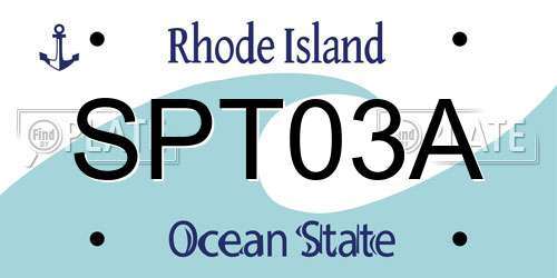 SPT03A Rhode Island License Plate