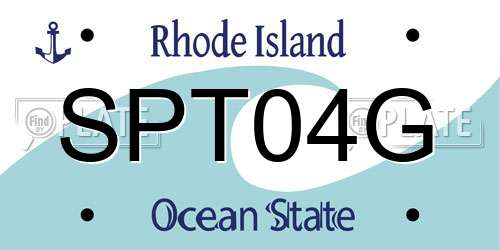 SPT04G Rhode Island License Plate