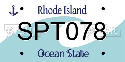 SPT078 Rhode Island License Plate
