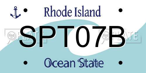 SPT07B Rhode Island License Plate