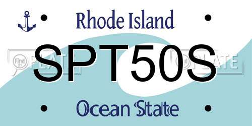 SPT50S Rhode Island License Plate