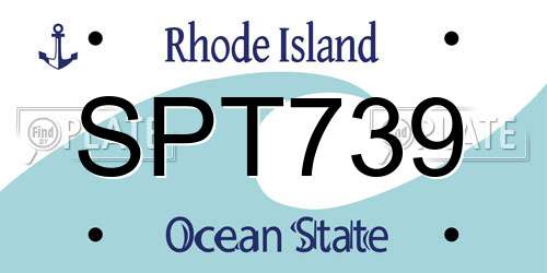 SPT739 Rhode Island License Plate