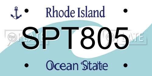 SPT805 Rhode Island License Plate