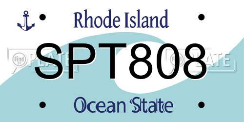 SPT808 Rhode Island License Plate