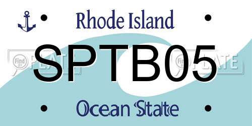 SPTB05 Rhode Island License Plate