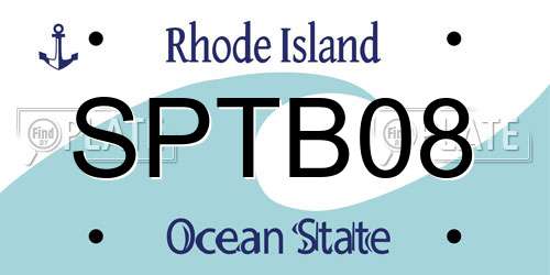 SPTB08 Rhode Island License Plate