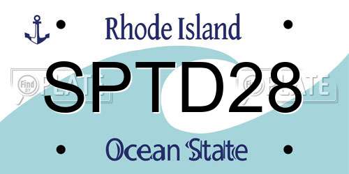 SPTD28 Rhode Island License Plate