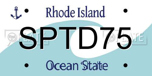 SPTD75 Rhode Island License Plate