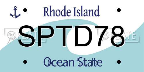 SPTD78 Rhode Island License Plate