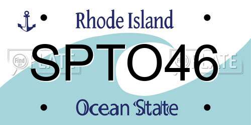 SPTO46 Rhode Island License Plate
