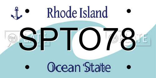 SPTO78 Rhode Island License Plate
