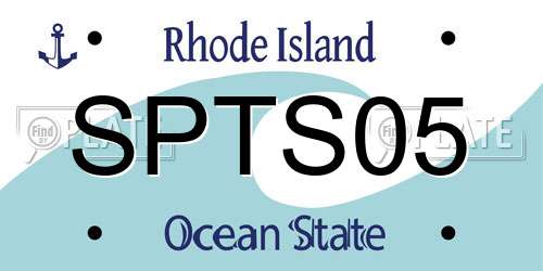 SPTS05 Rhode Island License Plate