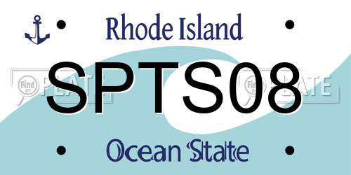 SPTS08 Rhode Island License Plate