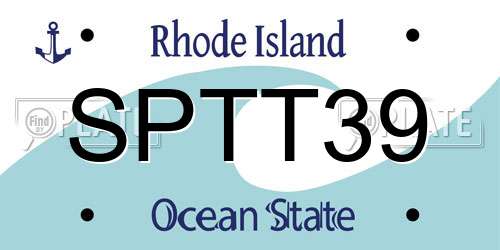 SPTT39 Rhode Island License Plate