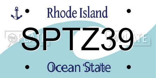 SPTZ39 Rhode Island License Plate
