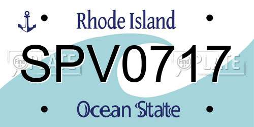 SPV0717 Rhode Island License Plate