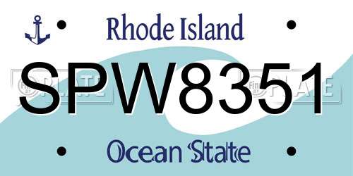 SPW8351 Rhode Island License Plate