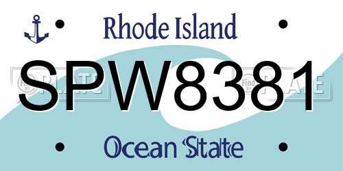 SPW8381 Rhode Island License Plate