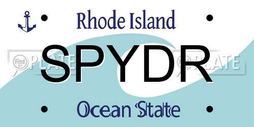 SPYDR Rhode Island License Plate