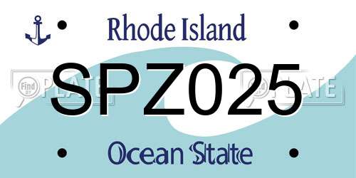 SPZ025 Rhode Island License Plate