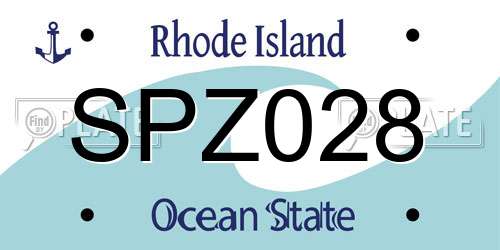 SPZ028 Rhode Island License Plate